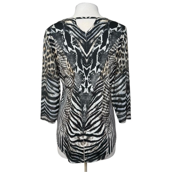 NEW Chico’s Animal Print Blouse Shirt. Classic Boho 90s bold Snakeskin zebra. 1 - Picture 12 of 14